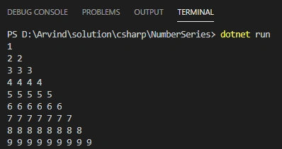 Number Series Codes Using C#