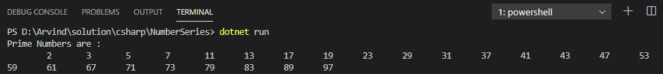 Number Series Codes Using C#