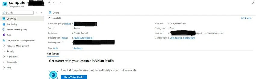 Azure Computer Vision 