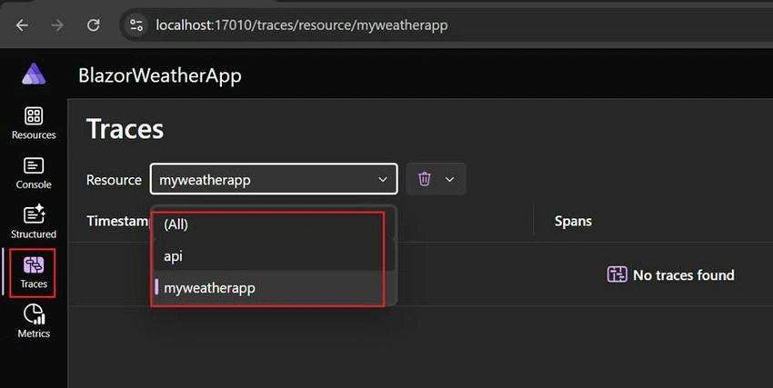 Traces Tab