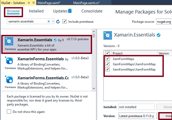 Open A Specific Location Using Maps In Xamarin Forms Application Using Xamarin Essentials For Android And UWP