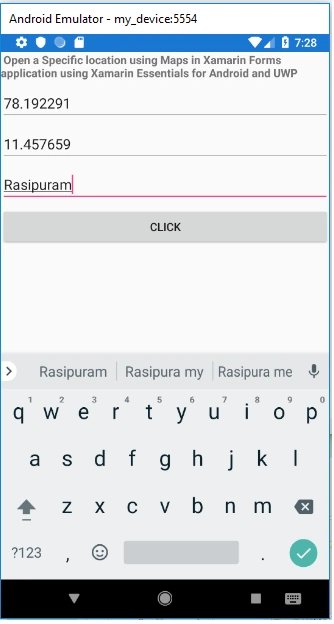 Open A Specific Location Using Maps In Xamarin Forms Application Using Xamarin Essentials For Android And UWP