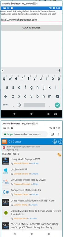 Open A Web Link With Default Browser In Xamarin Forms Application Using Xamarin Essentials For Android And UWP