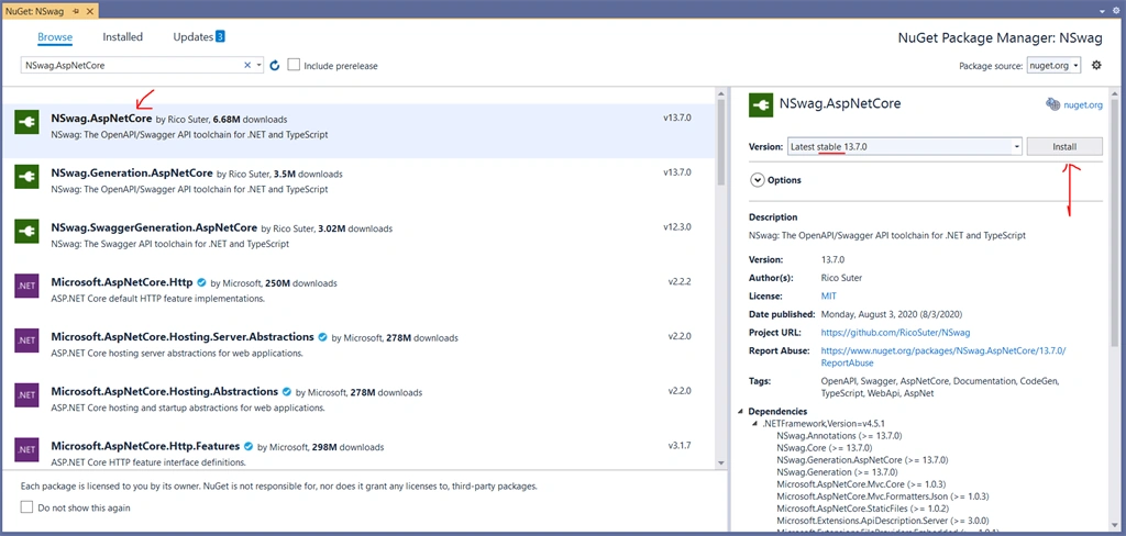 OpenAPI/ Swagger Using NSwag And ASP.NET Core 2.1