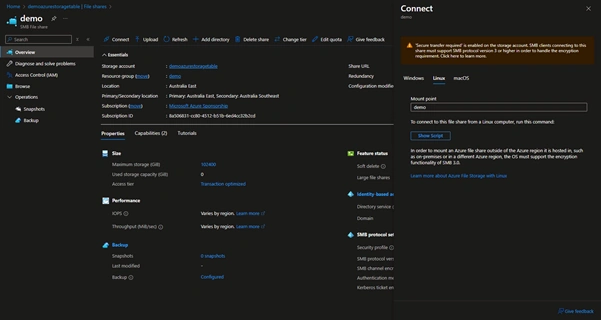 Connect section