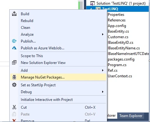 Manage Nuget