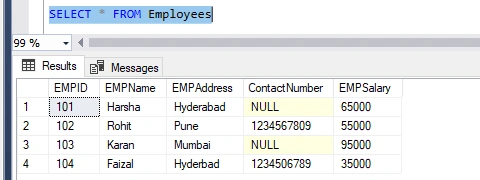 EmployeeTable