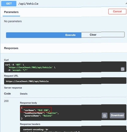 Get API vehical