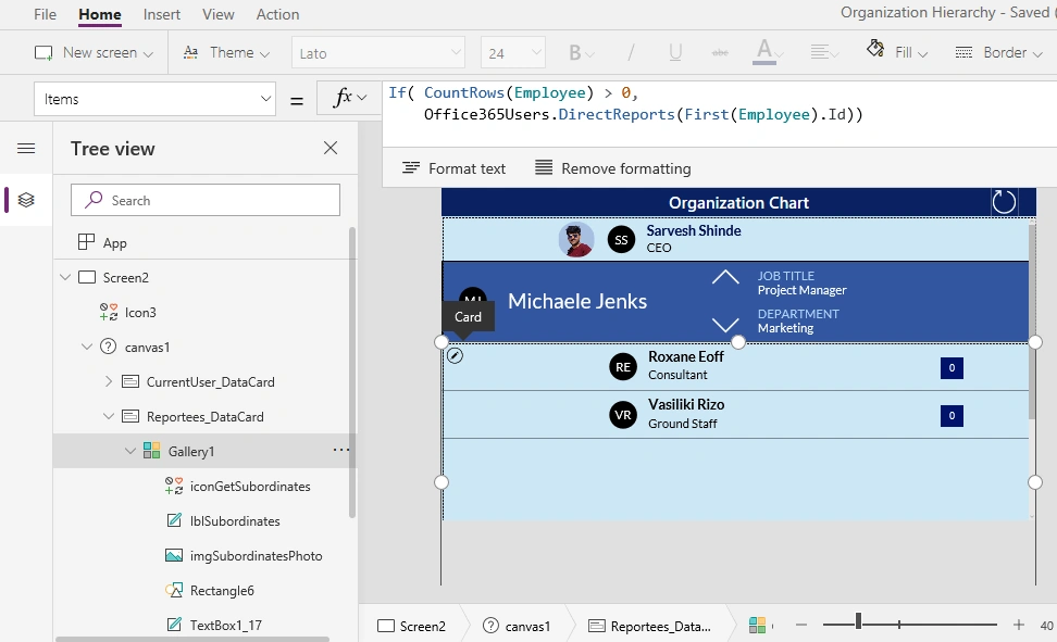 Organization Chart Using PowerApps In SharePoint Online