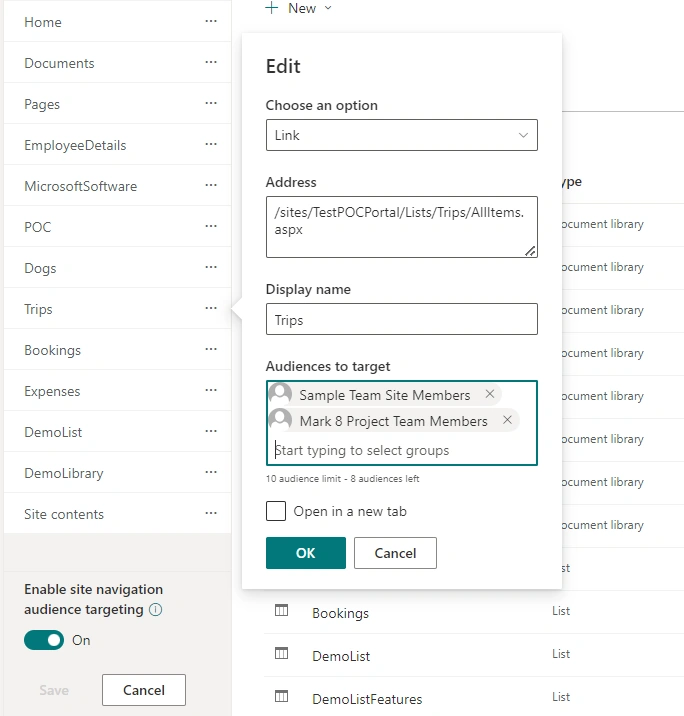 Enable audience targeting