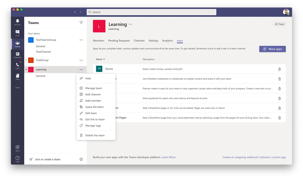 Outgoing Web Hook In Teams Using Yeoman Teams Generator