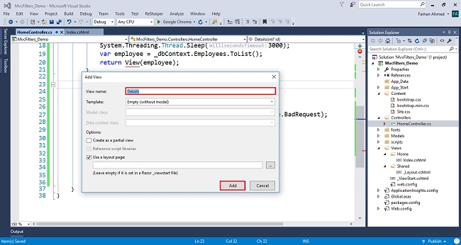 OutputCache In ASP.NET MVC