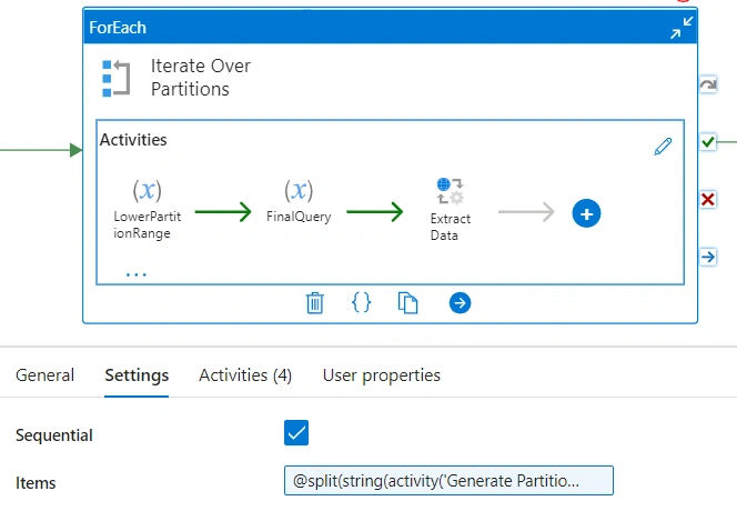 Iterate partition