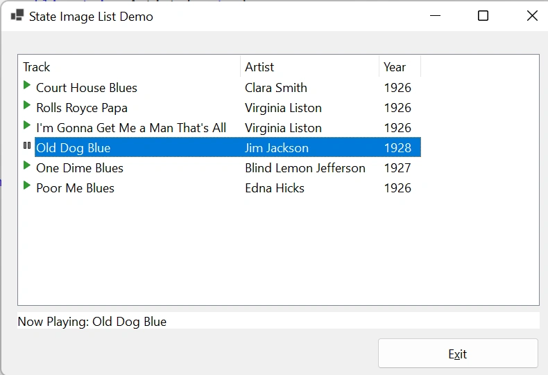 State Image List Demo Screenshot