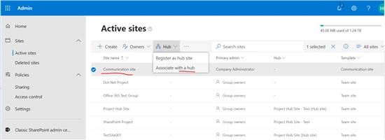 SharePoint Online - Hub Sites