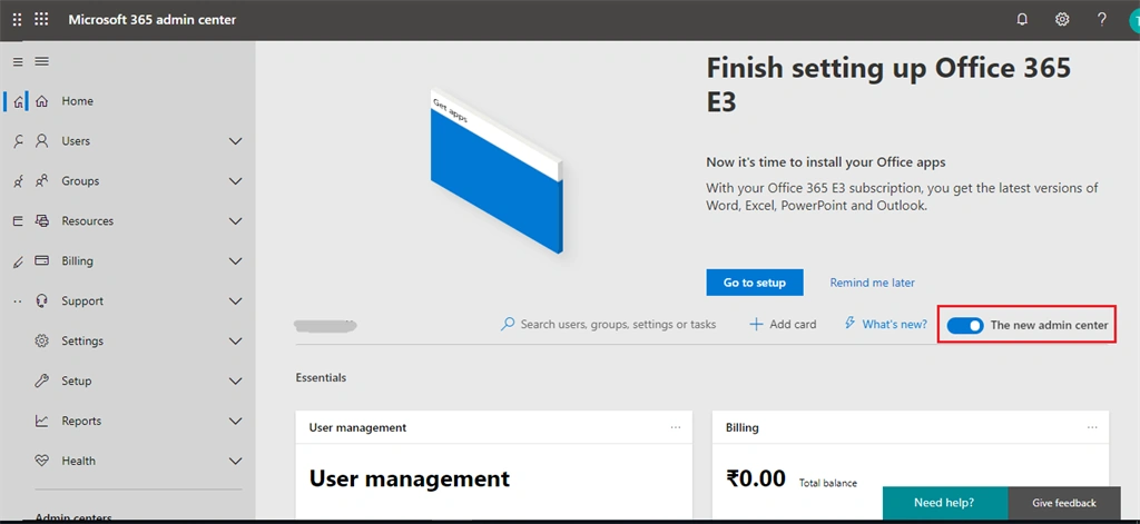 Overview Of Office 365 Admin Center