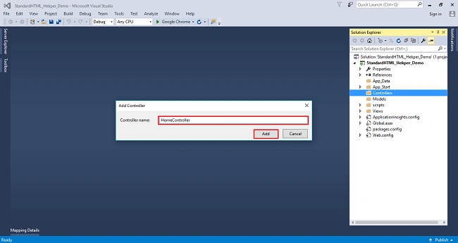 Standard HTML Helpers in MVC