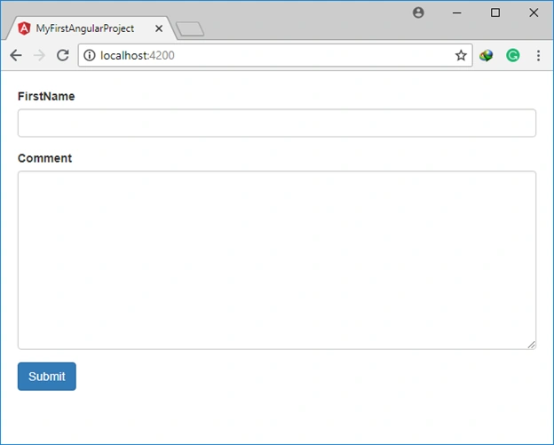 form in the browser
