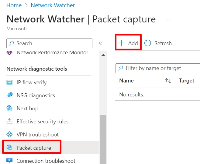 Packet Capture in Azure