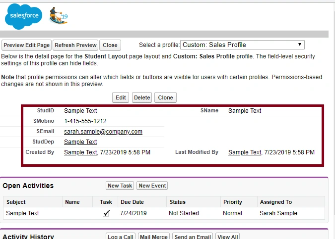 PageLayout In SalesForce