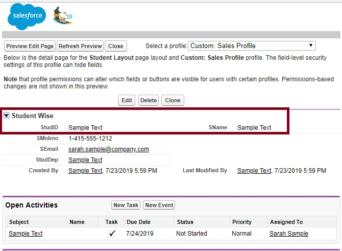 PageLayout In SalesForce