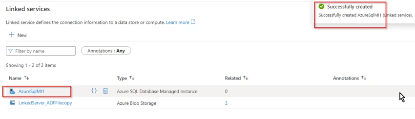 Parameterization in Azure Data Factory Linked Services