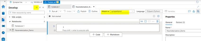 Parameterization in Azure Synapse Analytics Notebooks