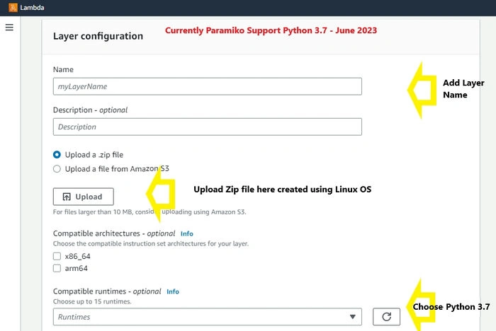 Paramiko Python Library Setup with AWS Lambda Layer