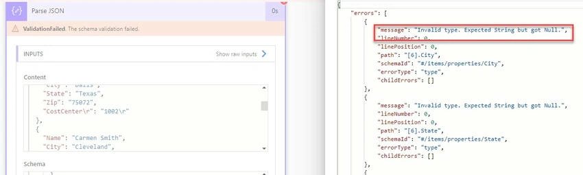 JSON action: