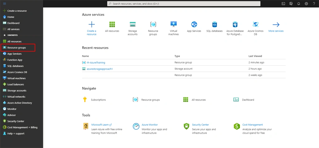 Azure Resource Group Azure Storage Account