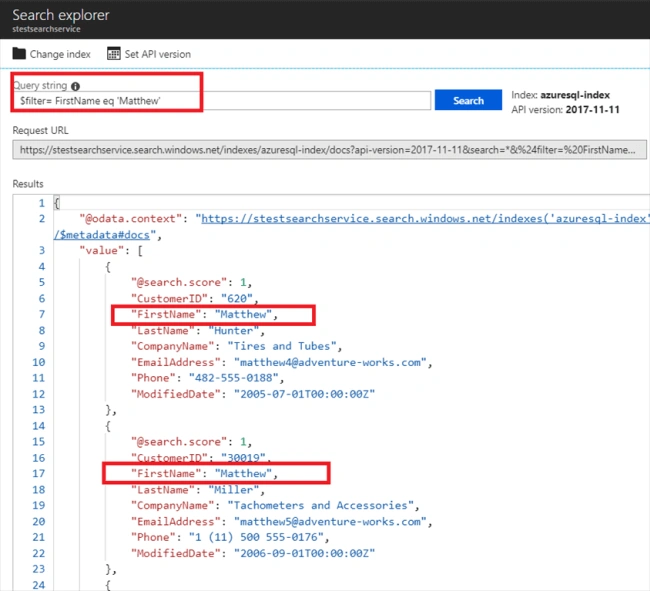 Searching The Index In Azure Portal And Implementation Using Visual Studio