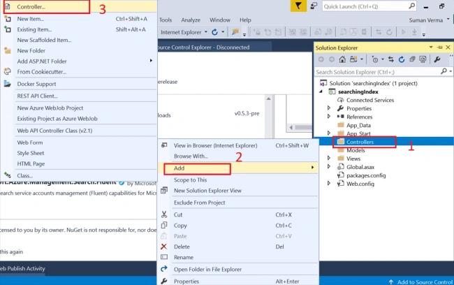 Searching The Index In Azure Portal And Implementation Using Visual Studio