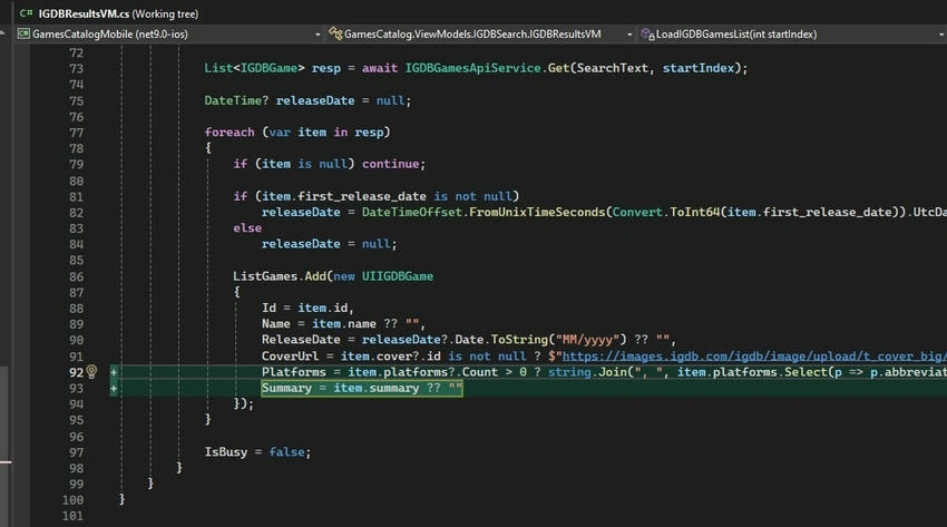 Front-end list creation