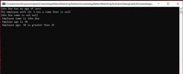 Pattern Matching in C#