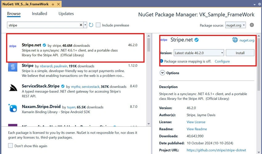 Nuget package