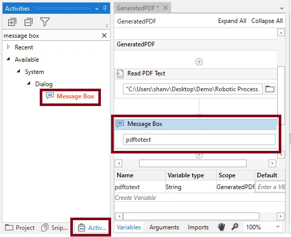 PDF To Text Automation Using UiPath Studio