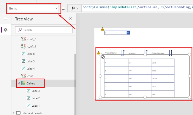 Perform Multiple Sort Operation In PowerApps Gallery Or Data Table Control