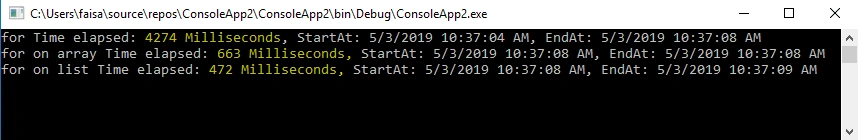 Performance Of The Loops In C#