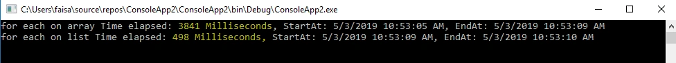 Performance Of The Loops In C#