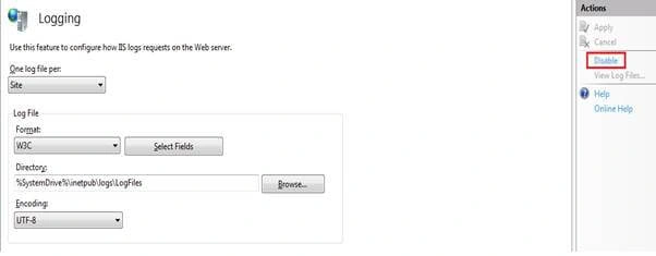 Disable option