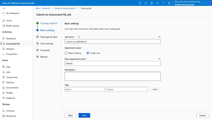 Submit a Automated ML Job