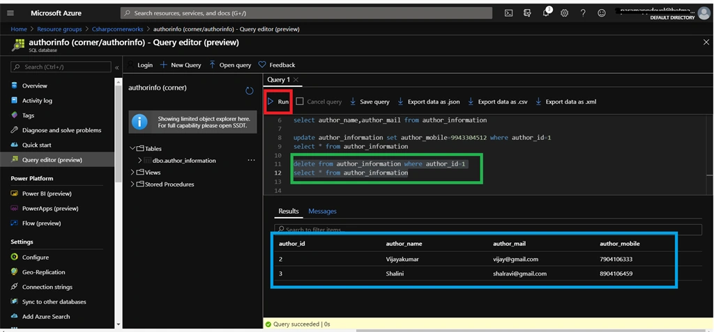 Performing CRUD Operations In Azure SQL Database