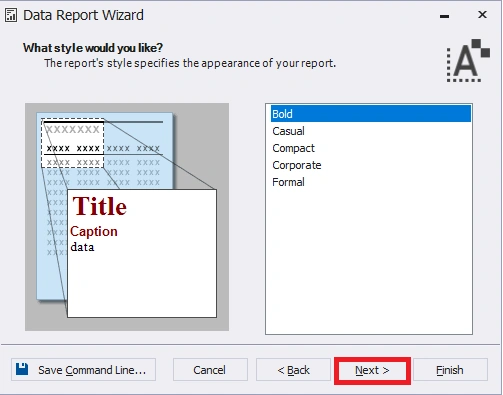 Configuring the report style