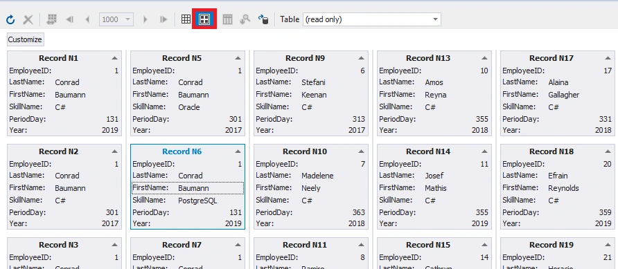 Controlling the presentation of retrieved data