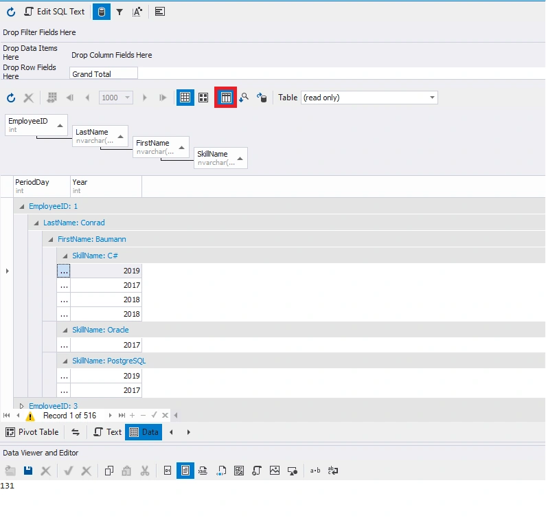 Controlling the presentation of retrieved data
