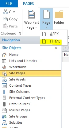 site pages