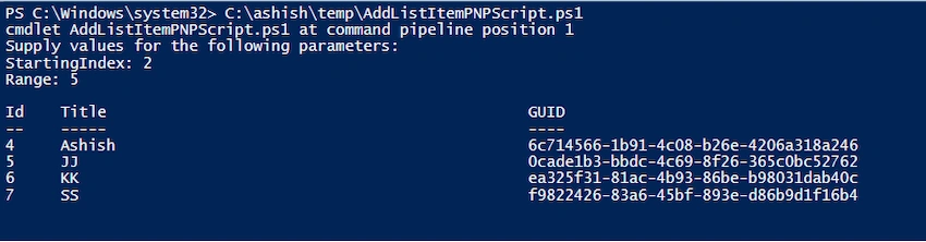PNP PowerShell - Read Excel file and add bulk data into SharePoint List