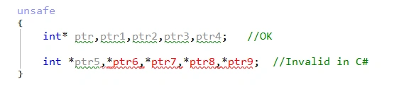 Declaring Pointers