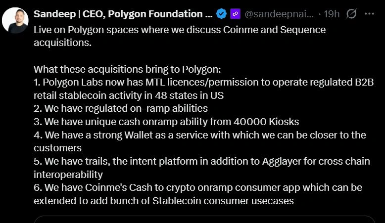 Polygon US license Sandeep Tweet