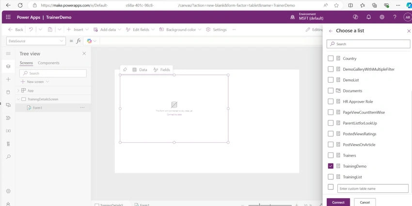 Design the PowerApps